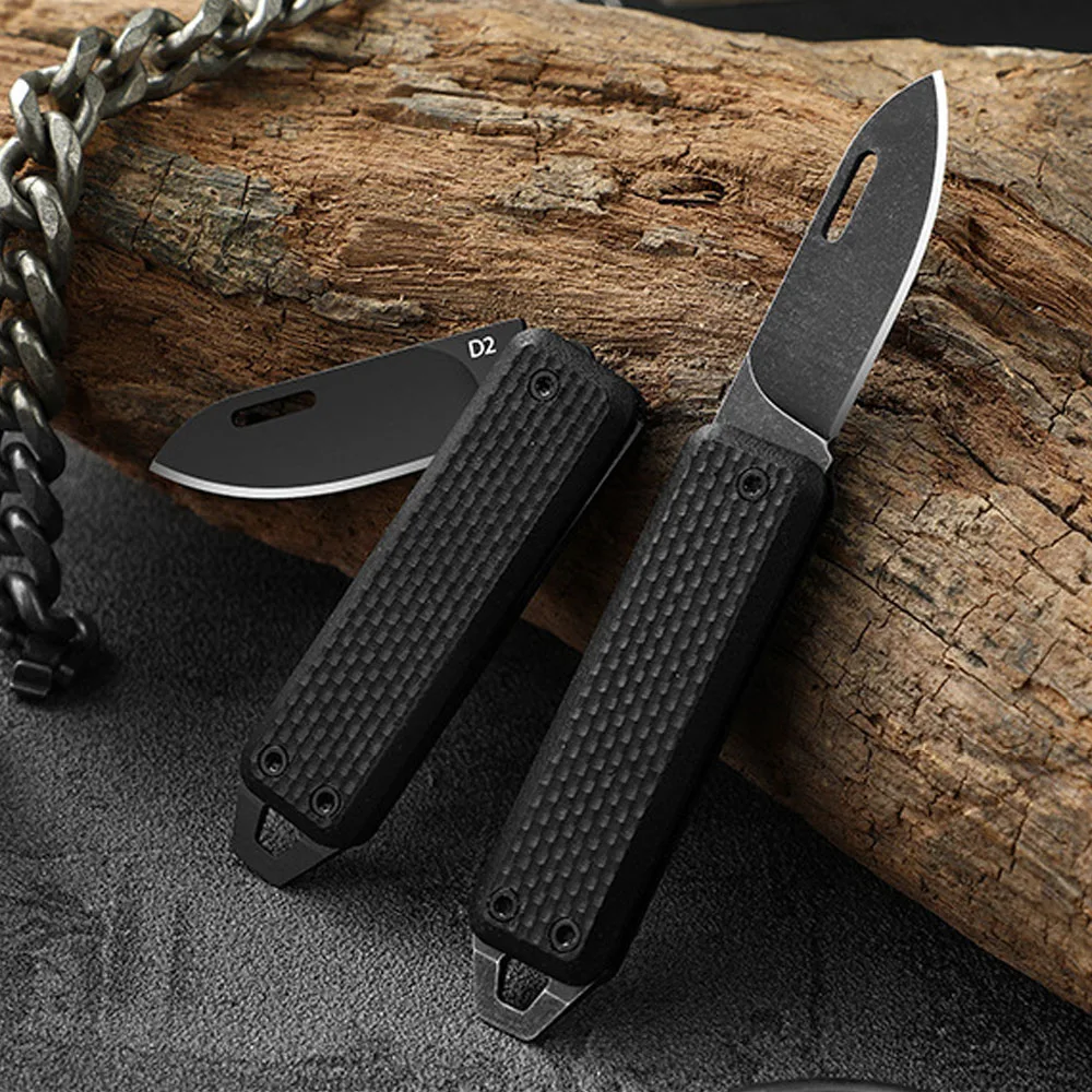 G10 EDC Pocket Utility Knife Small Multifunction Package Opener Safety  Knifes Portable Mini Keychain Folding D2 Blade Box Cutter - AliExpress