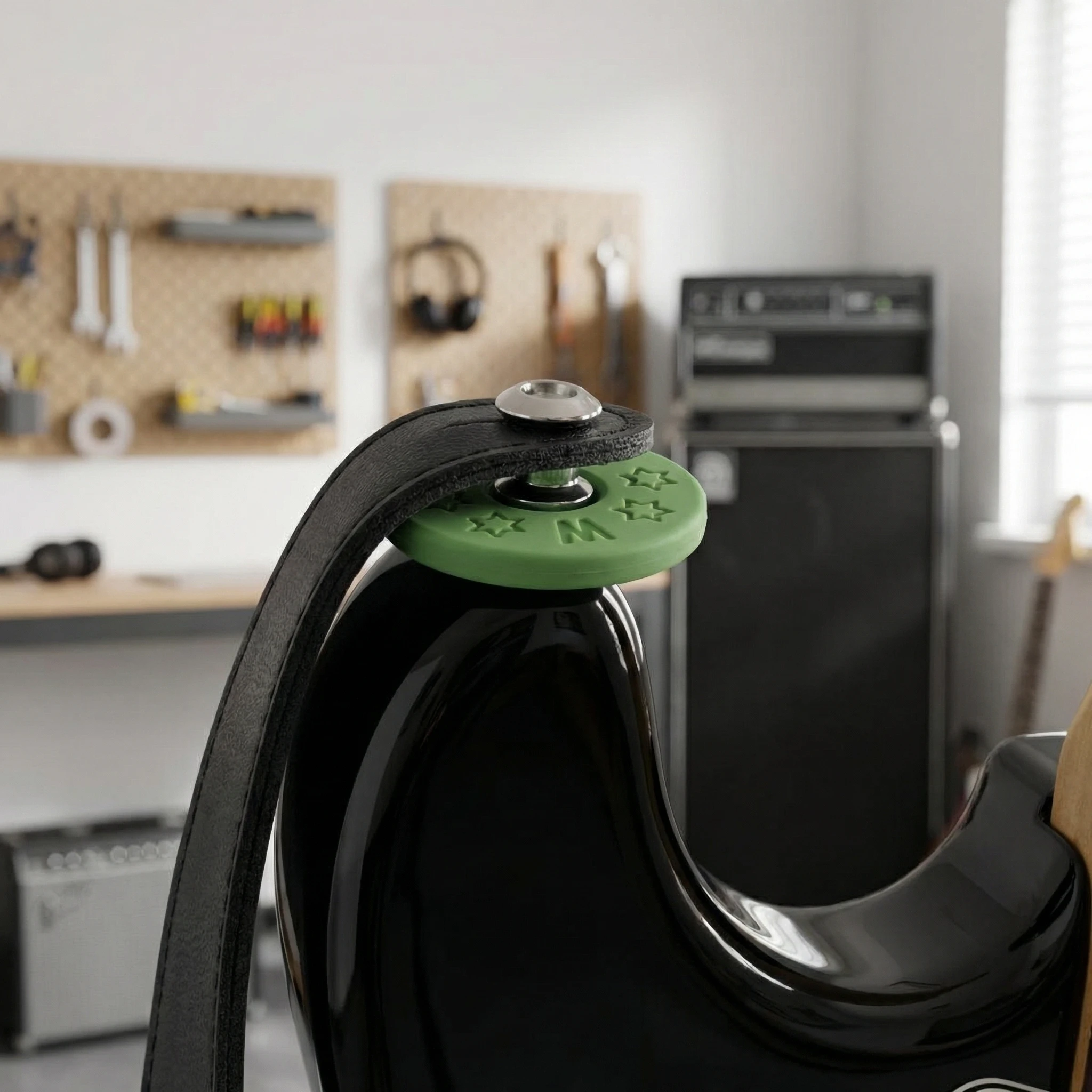 Miwayer 10 Stück Gitarren-Gurtschloss aus Gummi, rutschfeste PE-Pads, sicher und geschützt, kompatibel mit Akustik- und E-Gitarren – Detail 5