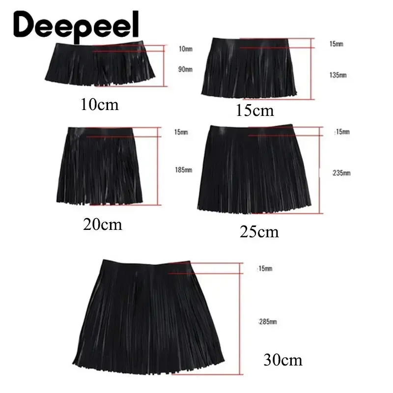 1 미터 10-30cm PU 가죽 술 프린지 트림 장식 레이스 리본 DIY 핸드백 자켓 스커트 의류 패브릭 봉제 액세서리