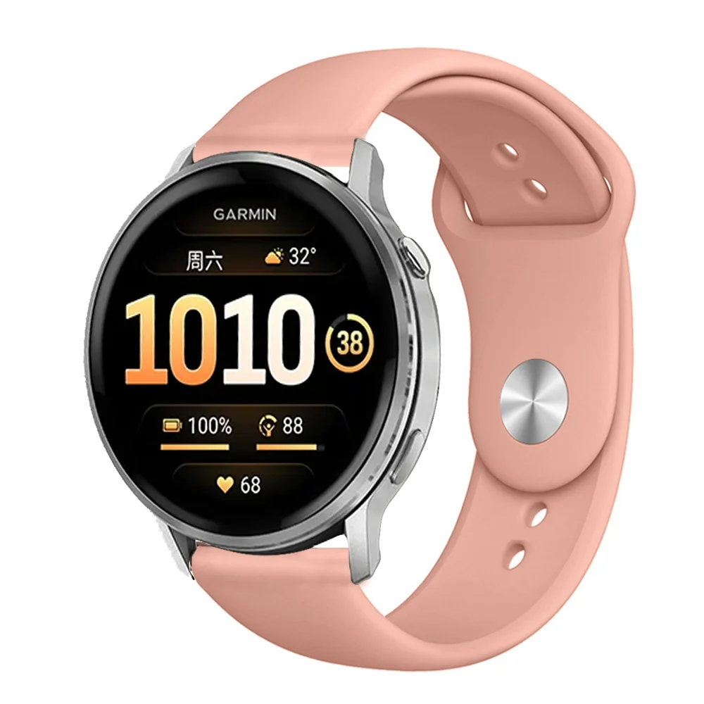 Silicone Sports Strap - Adjustable Fitness Bracelet, 20/22 mm Band