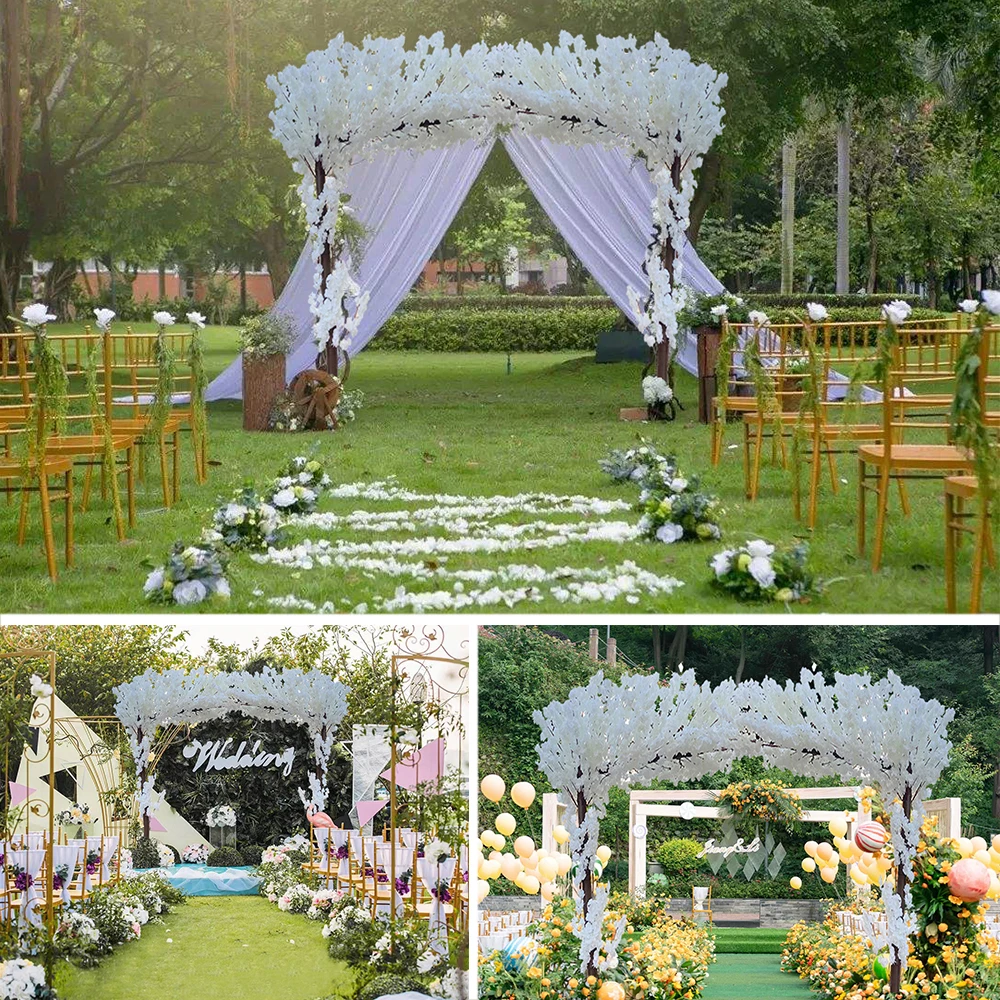 Artificial Cherry Blossom Tree Floor Simulation Flower Ornament Large Peach Tree Wedding Home Outdoor Garden Hotel Decoration