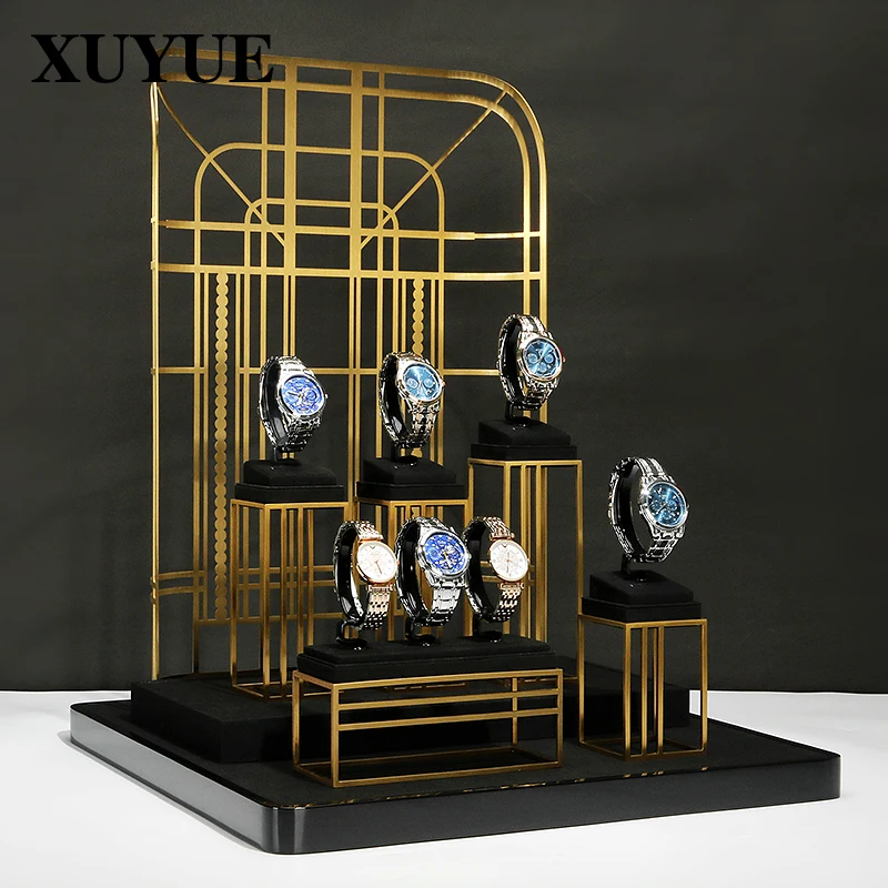 Watch display stand new high-end black watch window props watch stand watch stand support watch shelf