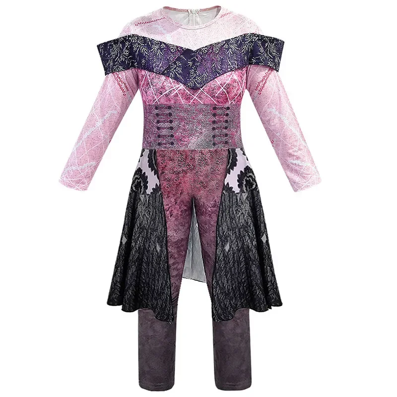thumbnail image 1 of Disfraz de Audrey Evie Evil Mal Descendants para niñas, disfraz de Halloween para fiesta de cumpleaños y peluca para niños, disfraz de Descendants 3, 1 of 5