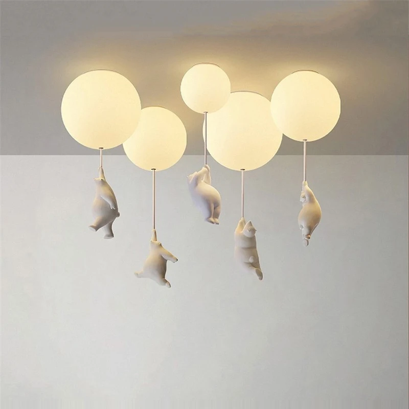 Pendant Lights Chandelier Lighting Modern Ceiling Cartoon LED Pendant Lamp Polar Bear Theme Hotel Kid Children Kindergarten