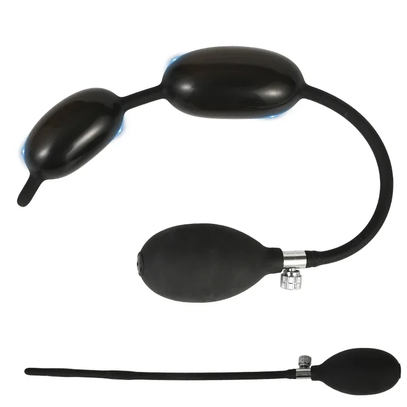 Penis Sex Toys Double ball Inflatable Urethra Catheter Dilator Expandable Horse Eye Stick Silicone For Men Gay Masturbator