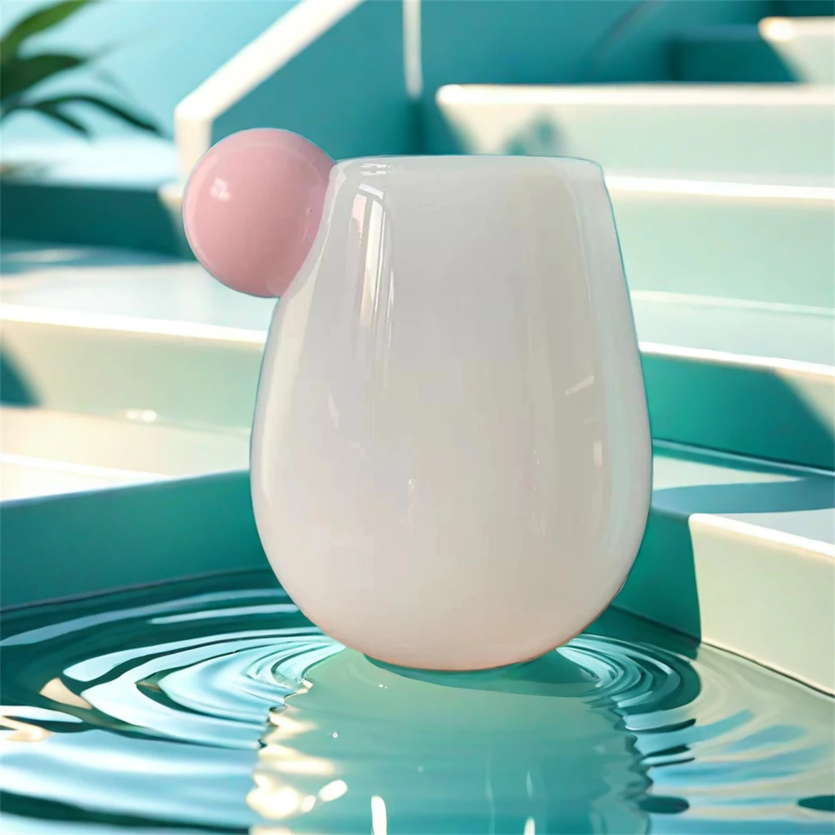 European Ins Candy Color Creative Fat Belly Glass Milk Coffee Cup Household Heat-resistant Thickened Single-layer Water Cups