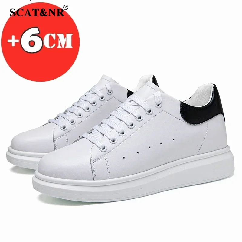 Brand Men'S Shoes Couple Invisible Increase White Shoes Insole 6cm Elevator Men'S Business Casual Leather Designer