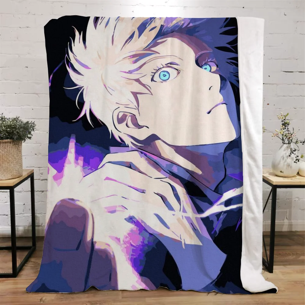 Gojo Satoru Home Interior Personalized Blanket Oversized 200x300 Luxury Blankets & Throws Knitted Plaid Microfiber Bedding Throw 3