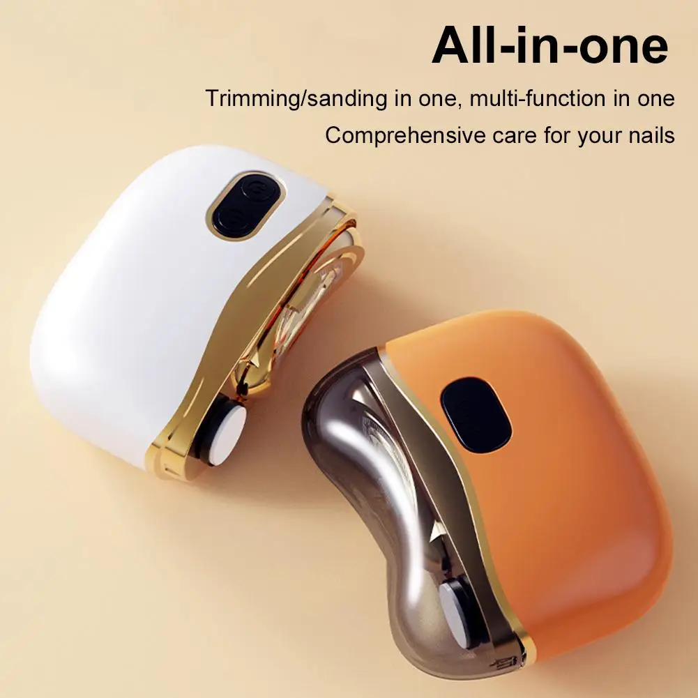 2 In 1 Electric Nail Trimmer And Buffer Rechargeable Waterproof_voghion.com