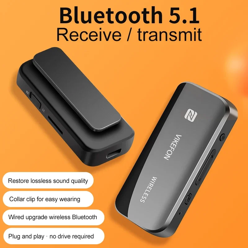 Bluetooth Adapter Bluetooth Audio Receiver Bluetooth Transceiver Adapter Audio Adapter Bluetooth Aux Adaptor Bluetooth 5.1 Audio Receiver Transmitter Aux Wireless Airplane NFC TF Card 3.5mm Jack Handsfree For TV PC Speaker Car