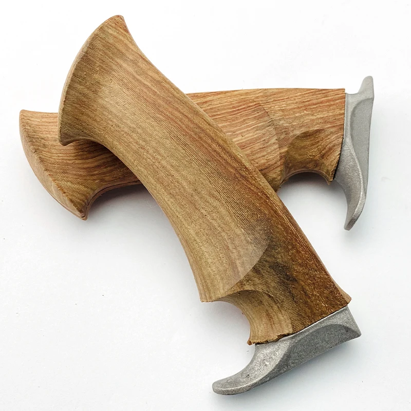 1 Set Rose Wood Knife Handle for DIY Semi-finished Damascus Knife Handle Material with Knife Guard DIY Making Blade Accessories