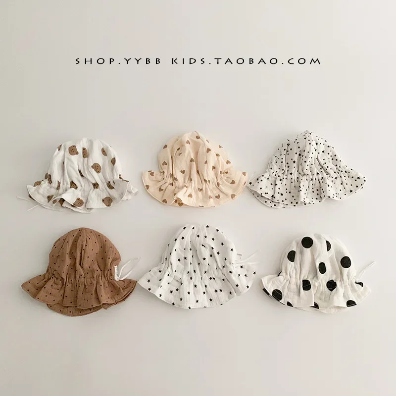 

Korea Style Baby Hat Summer Newborn Baby Bucket Hat Kids Sun Hats Kids Cap Children Panama Cap Outdoor Travel Beach Cap 1PC