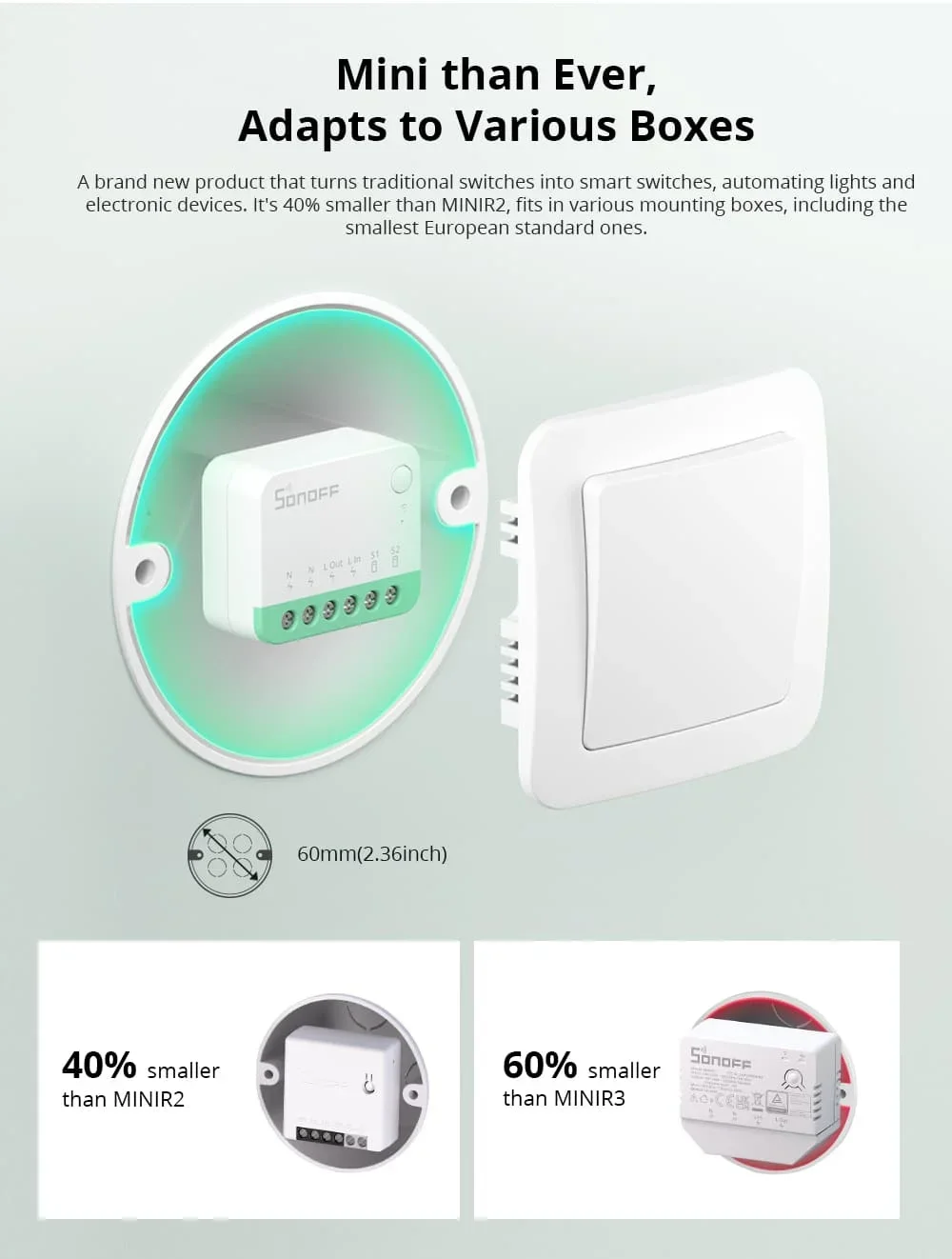 MINIR4M Matter MINI R4 Matter Mini R4 Extreme Wifi Smart Switch Matter Relay w