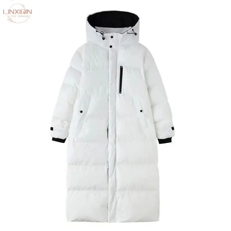 

Winter Women's Down Puffer Jackets White Baggy Thickening Warm Hooded Korean Fashion Boutique Clothes Bubble Cotton Padded Coats