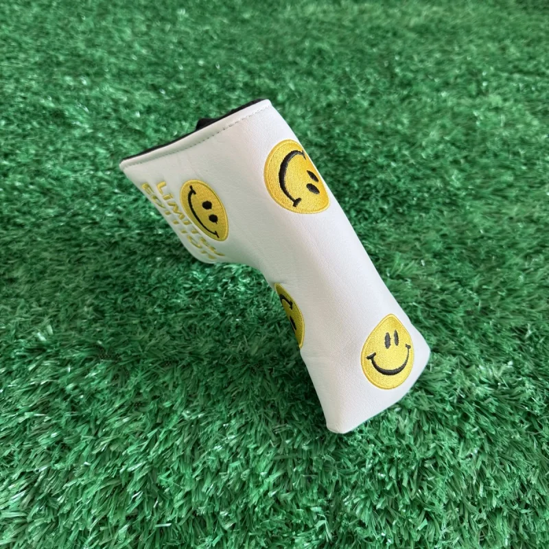 Golf Putter Headcover Smile Embroidery Straight Blade Putter Head Cover PU Protect Covers 6