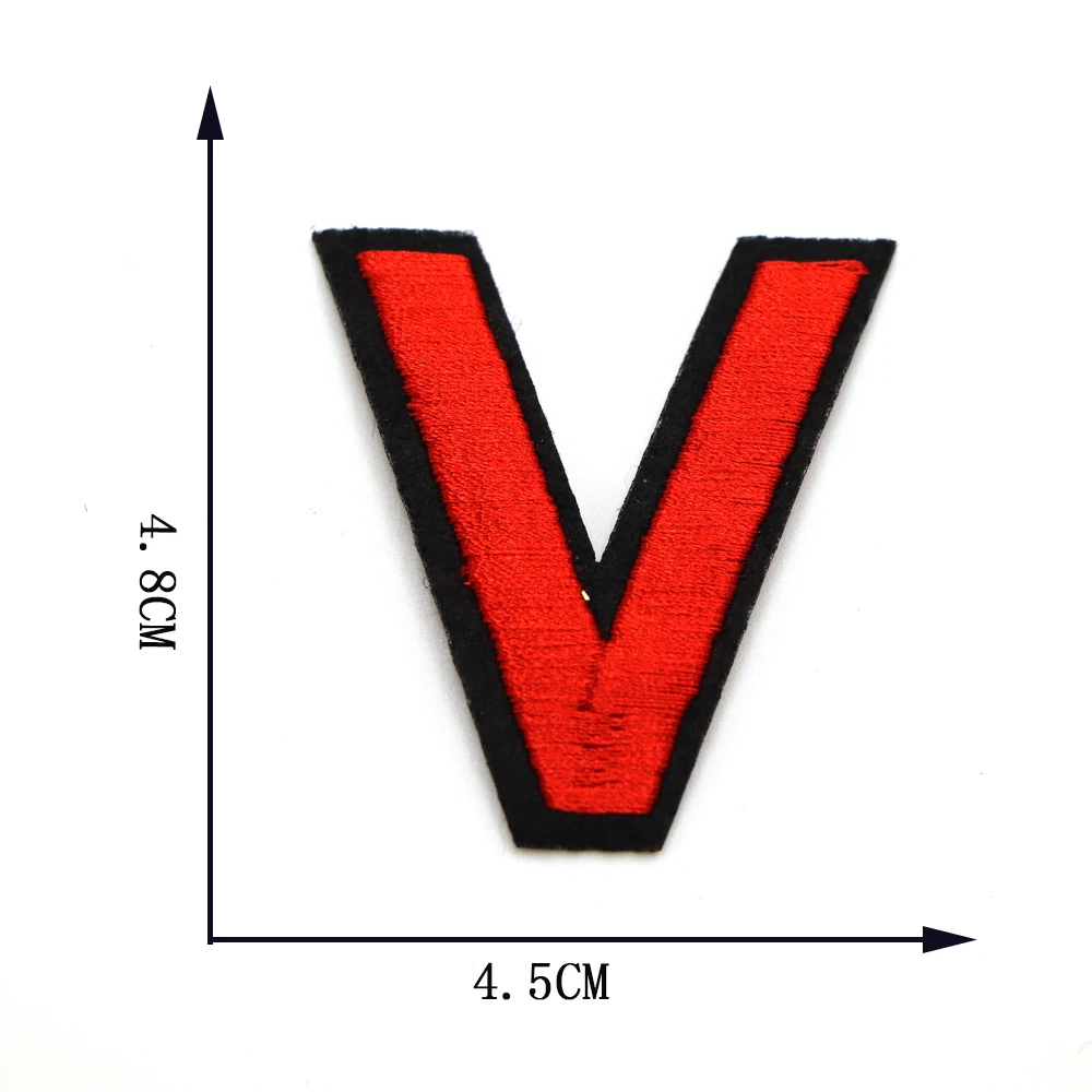 Schwarz Rot Gestickte Buchstaben Eisen Auf Patch Alphabet Patches Applikation Für Kinder Kleidung Taschen Nähen Name Logo Diy Abzeichen Patch – Detail 27