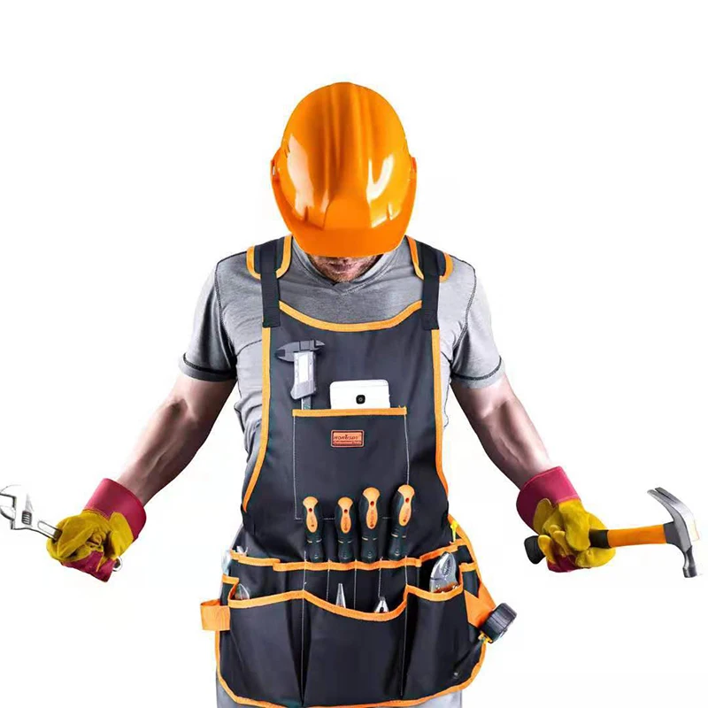 1Pc Work Tool Apron for Men and Women,with 16 Tool Pockets, Durable Canvas Apron, Carpenter DIY Enthusiasts