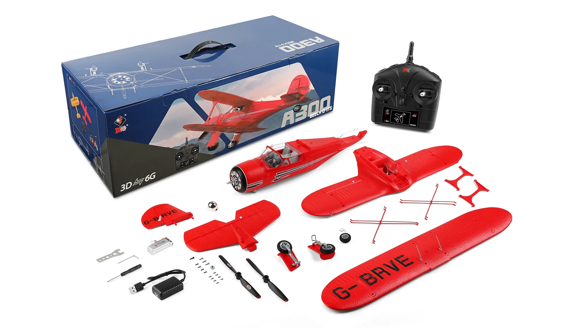 Wltoys XK A300 RC Plane Beech D17S Model 3D/6G LED 2.4GHz