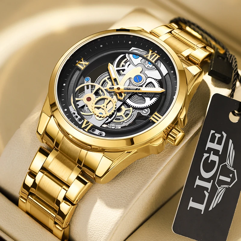 LIGE Women Watches New Fashion Luxury Brand Women's Watch Stainless Steel Gold Quartz Wrist Watch For Female Relogio Feminino