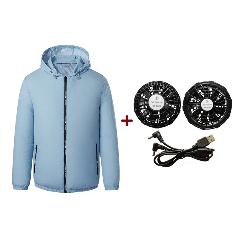 2023 Outdoor Summer USB Electric fan cooling Jackets men Air Conditioning Fan Clothes USB Pure Cotton Heatstroke Proof Coat