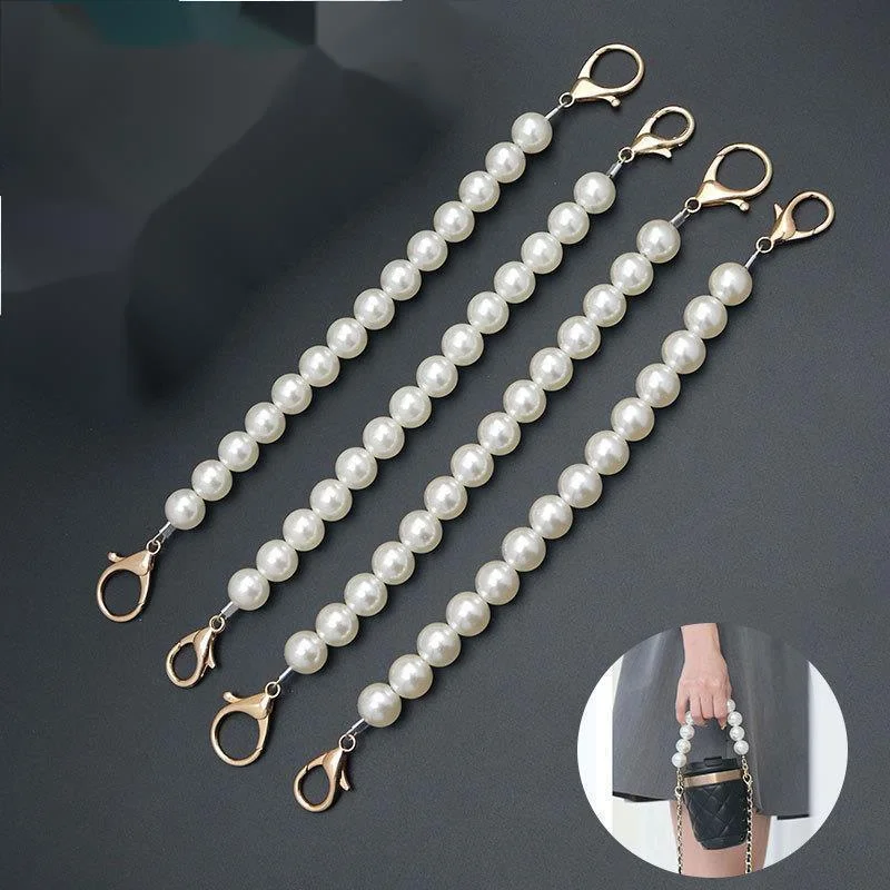 20pcs 24-26cm Pearl Chain Mixed Bead Chains Mobile Phone Lanyard Bag DIY Accessories Handbag Strap Bags Handle Wholesale