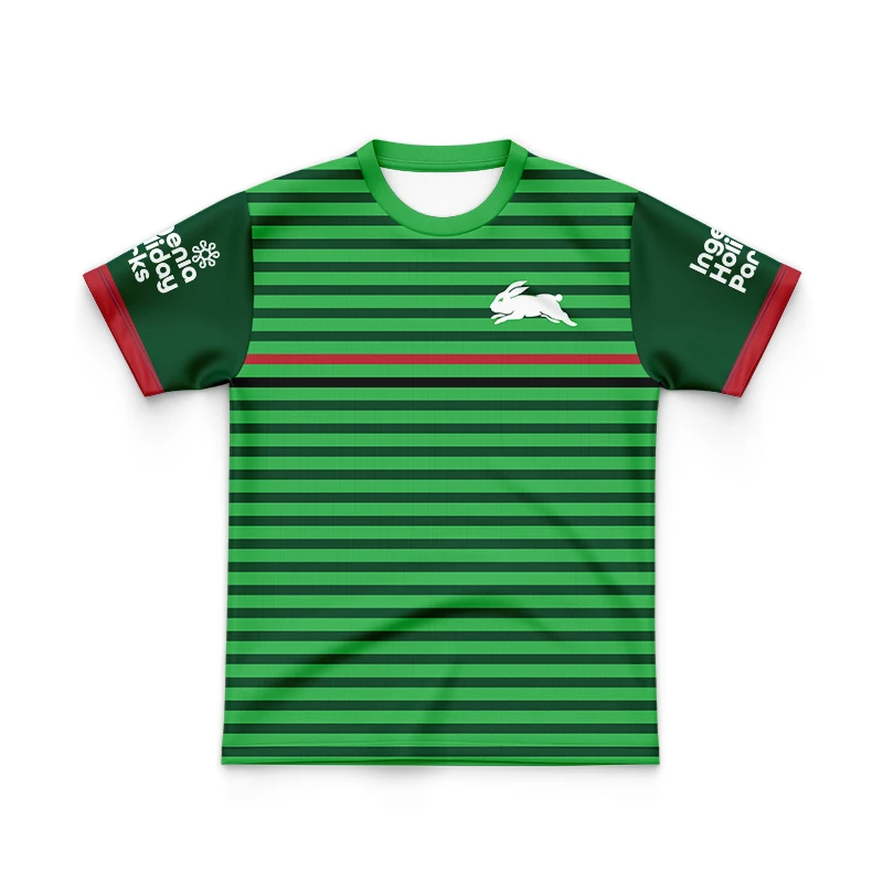 Camiseta de rugby clásica de local y visitante de South Sydney Rabbitohs 2024 para niños de la ronda Anzac (nombre y número personalizados)