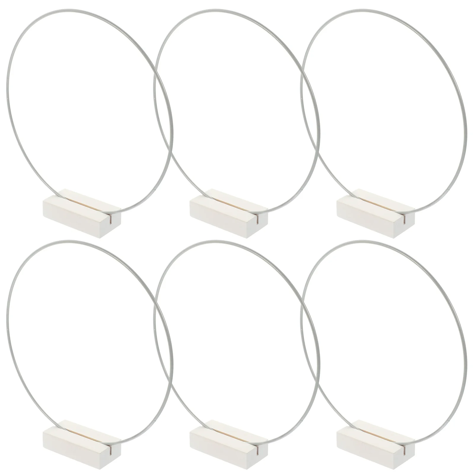 

6 Sets Ornament Wedding Decorations Boho Hanging Ring Wood Wreath Metal Floral Hoop