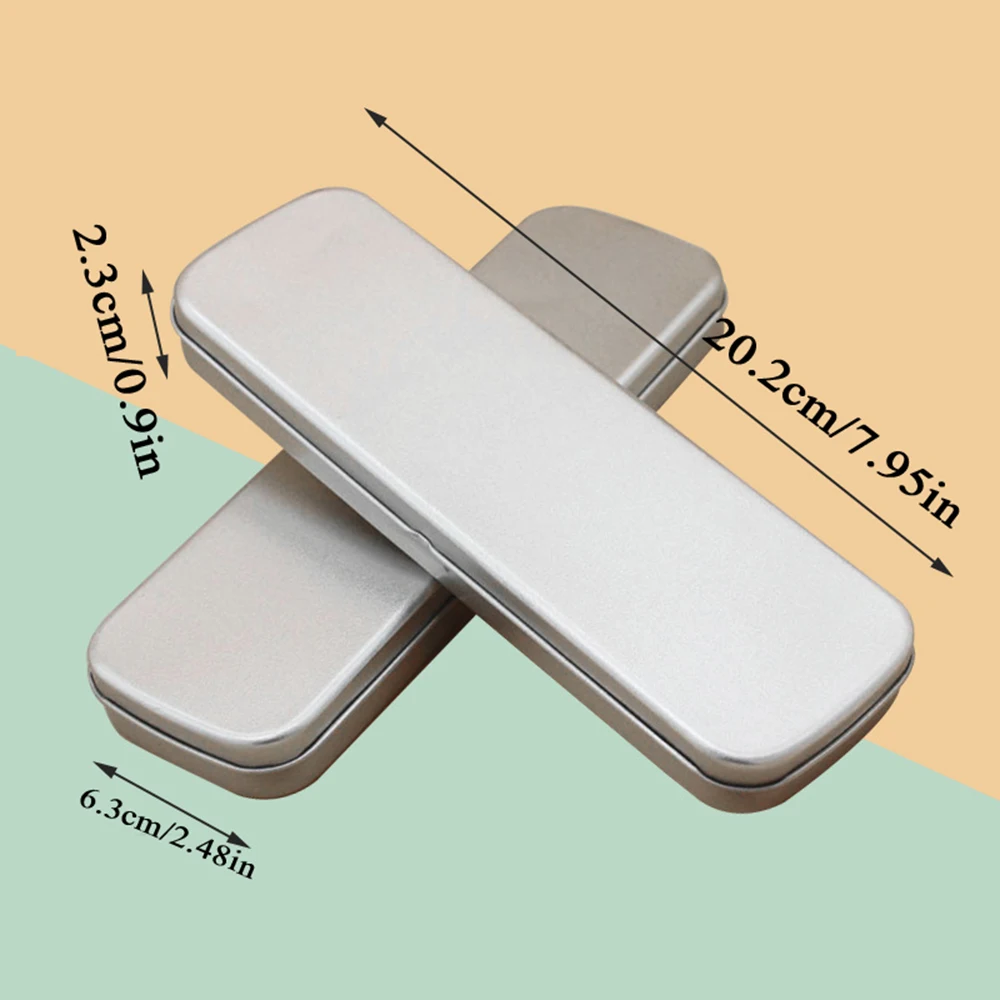 금속 펜 상자 생철판 상자 선물 상자 만년필 케이스 연필 문구 주최자 주석 상자 학교 용품 헤비 듀티 직사각형