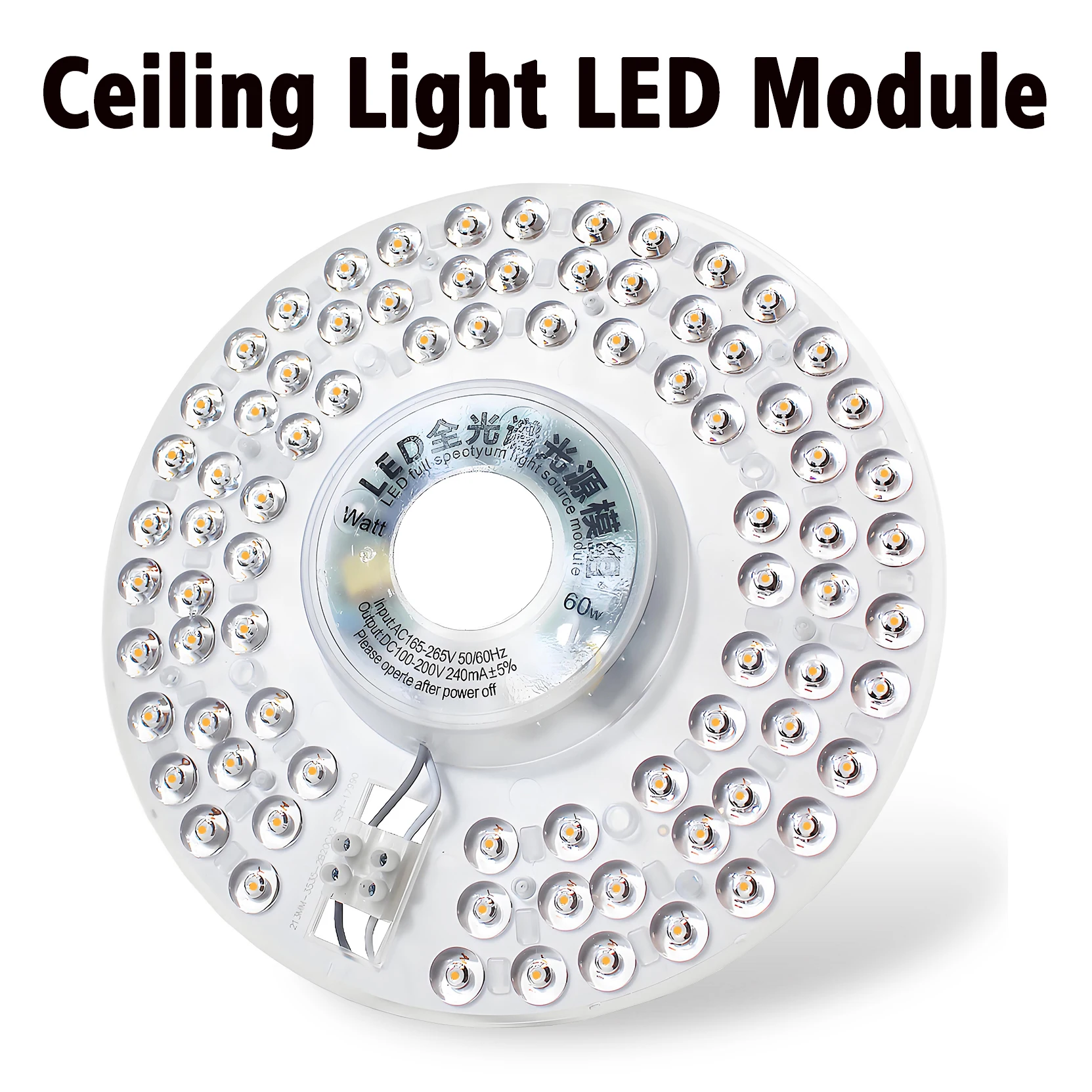 Panneau lumineux LED pour plafonnier, module LED AC220V, panneau lumineux LED rond de remplacement 20W 40W pour plafonniers et ventilateurs de plafond. 1