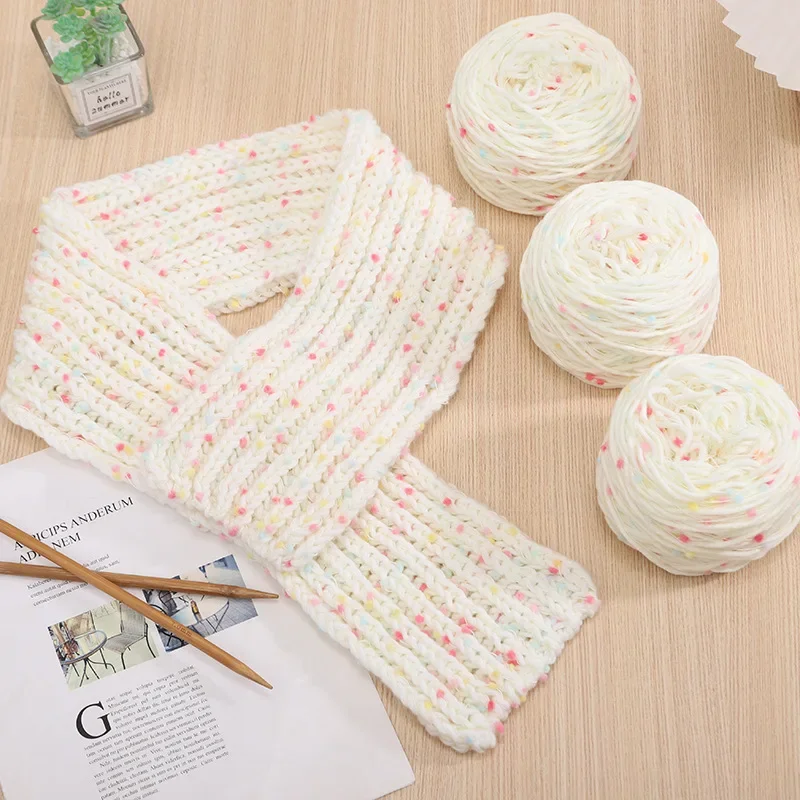 50g/Roll Rainbow Beans Wool Yarn Cute Yarn Knitting Thread DIY Craft Scarf Sweater Knitted Yarn Sewing Accessories 3