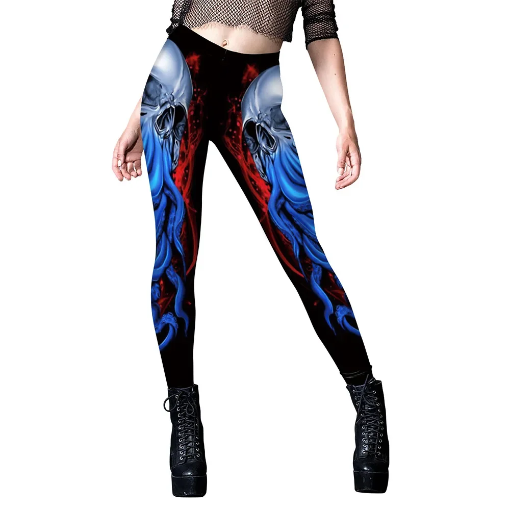 

Women's Clothing Girls Trousers Halloween Carnival Dess Up Spoof Skull Print Stretch Sports Leggings Lady Yoga Fitness Pants
