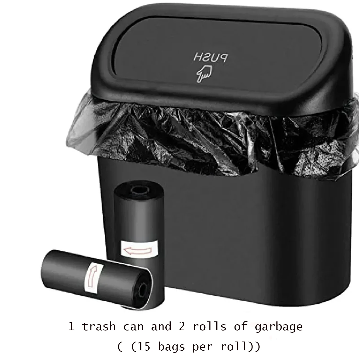 סל זבל לרכב - (1 חבילה, שחור) שקית מתקפלת עמידה במים, סל זבל, סל זבל