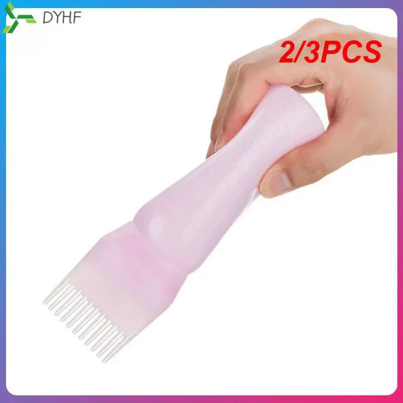 

2/3PCS 120ml Multicolor Plastic Hair Dye Refillable Bottle Applicator Comb Dispensing Salon Hair Coloring Hairdressing Styling