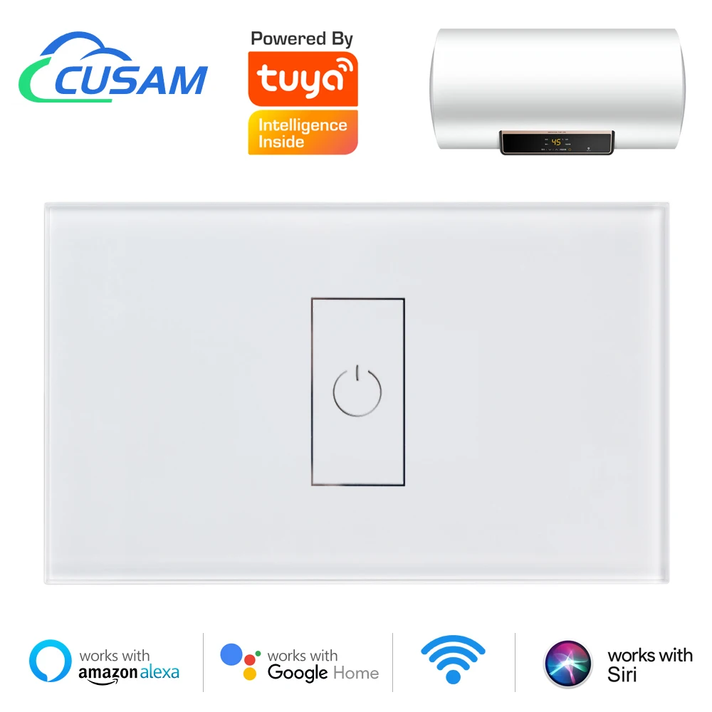 

Tuya Smart Home High Power Circuit Breaker 4400W 20A Boiler Switch Schedule APP Remote Control Works with Alexa Google Assistant