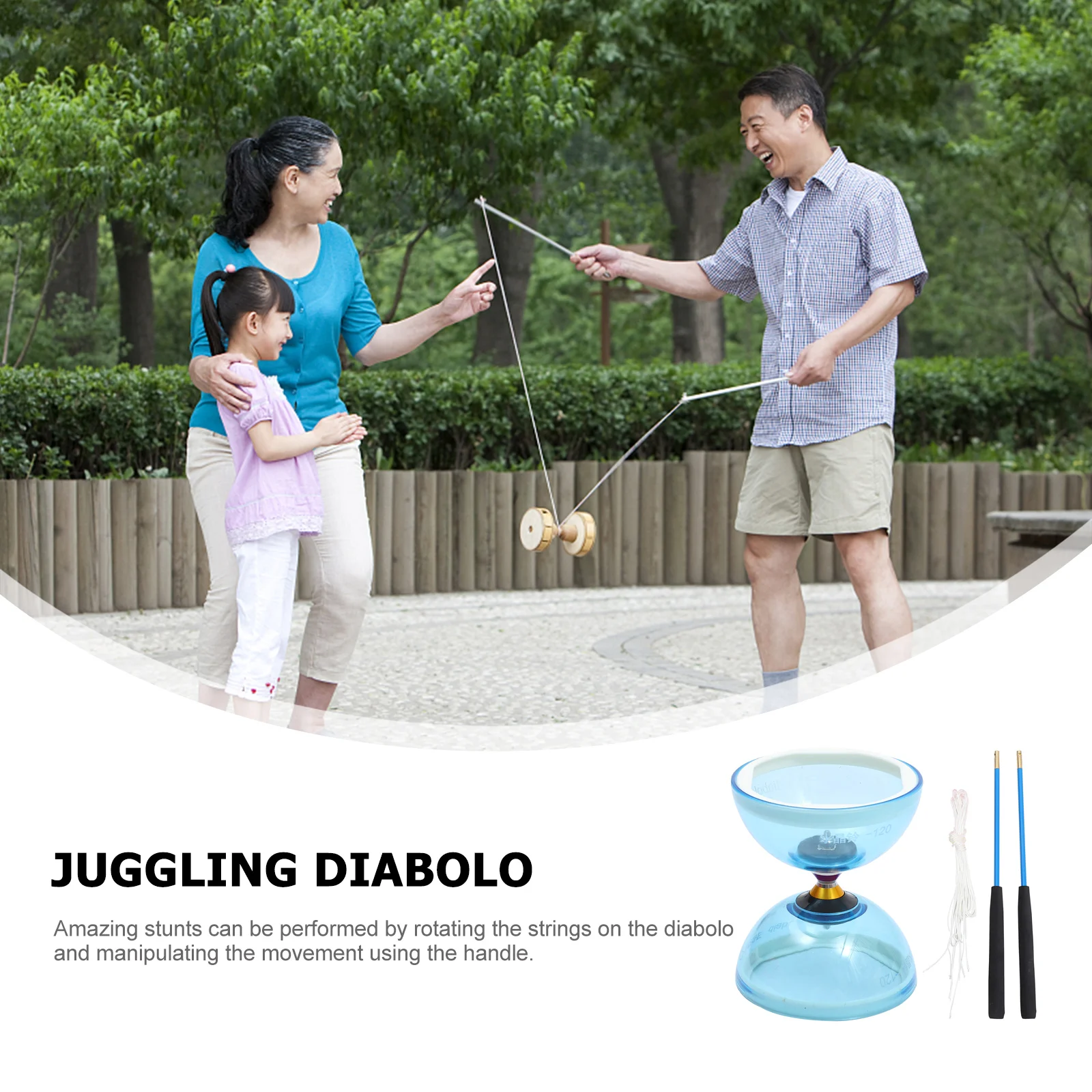 Diabolo Toy Crystal Bearing Double Wheel Chinese Diabolo Sticks Strings Juggling Trick YoYo Kids Hobby Collectibles