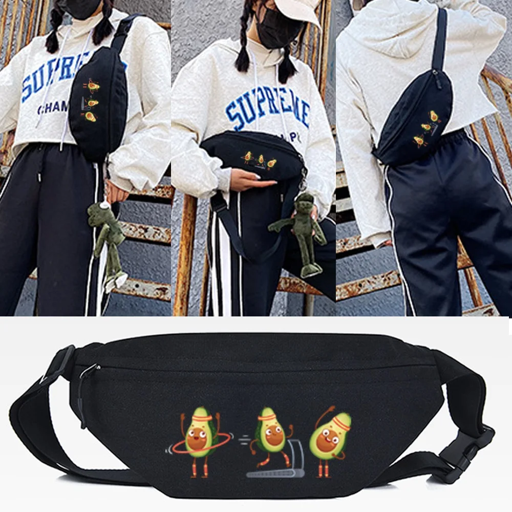 Waist Bag Sport Fanny Pack Crossbody Wallet BeltAvocado with Hat Print  Travel Phone Bag Fashion Casual Pouch Women Pack Bum Bag - AliExpress