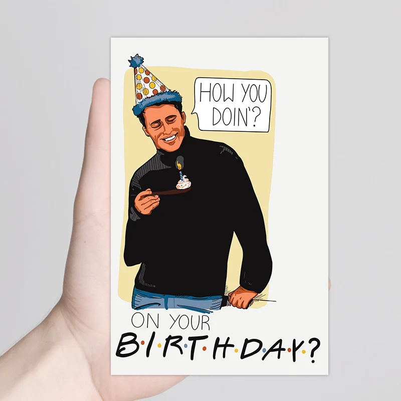 Birthday Card Funny Friends Themed 1pc