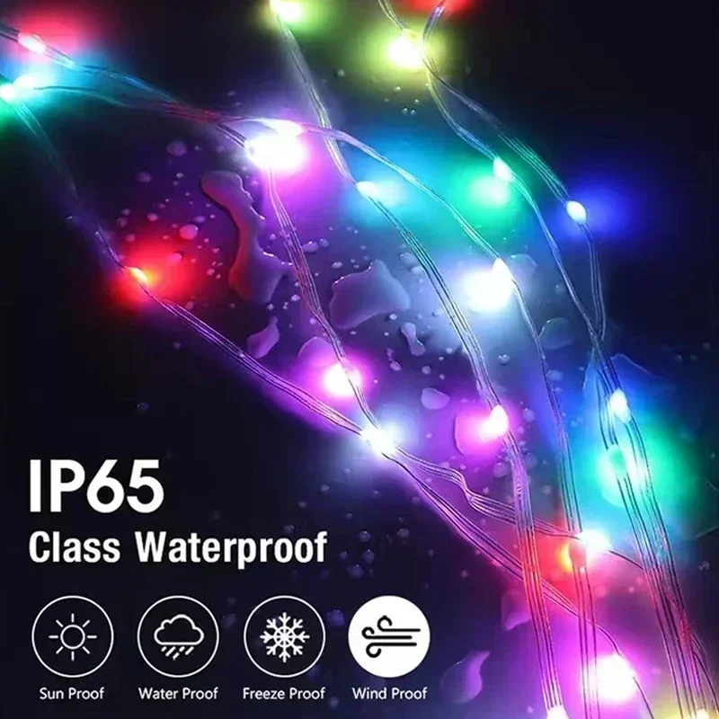 WS2812B Dream Color LED String Light Smart RGB IC App Control Fairy Lights Music Sync Timing DIY Christmas Tree Decor Halloween