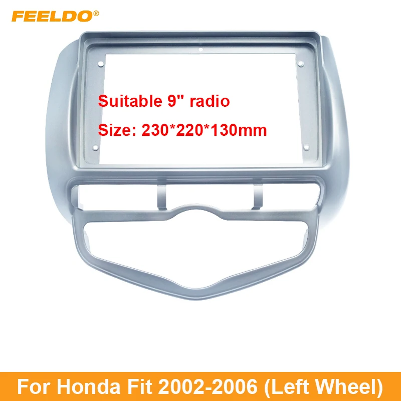 

Автомобильный адаптер FEELDO 2Din 9 "для DVD стерео аудио Fascia рамка для Honda Fit (LHD) Панель рамка установочный комплект