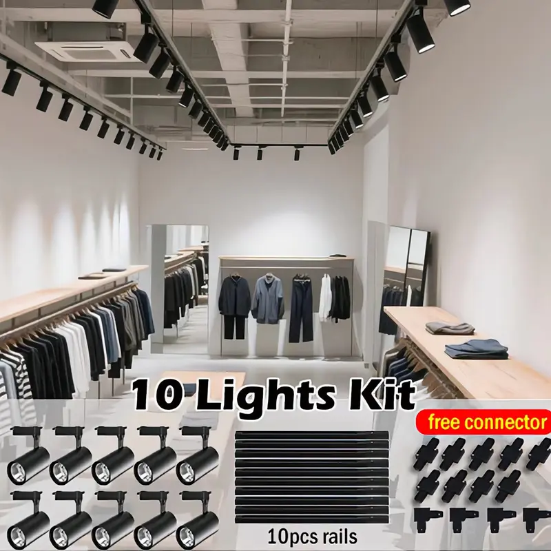 Led Track Light Set Ceiling Lamps Rail Lighting 220V Led Track Lamp Rail Light Spot Light Led Lights for Kitchen Shop Store Home - Image 2