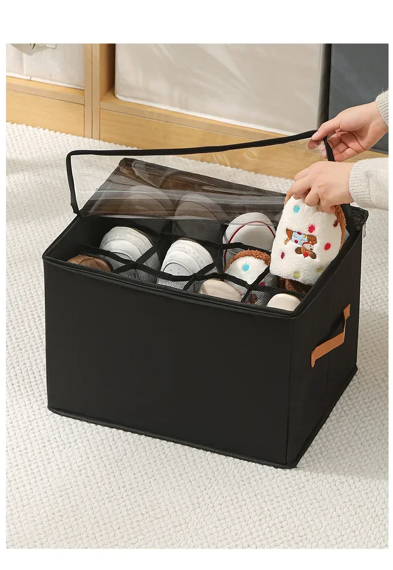 Faltbare Stoff-schuhaufbewahrungsbox Mit Staubschutzabdeckung_voghion.com