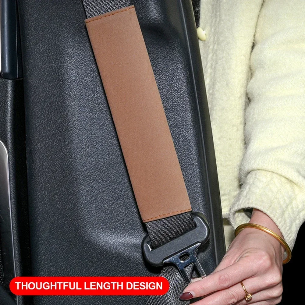 Luxurious Adjustable Leather Seat Belt Cover - Premium Shoulder Protector Pad