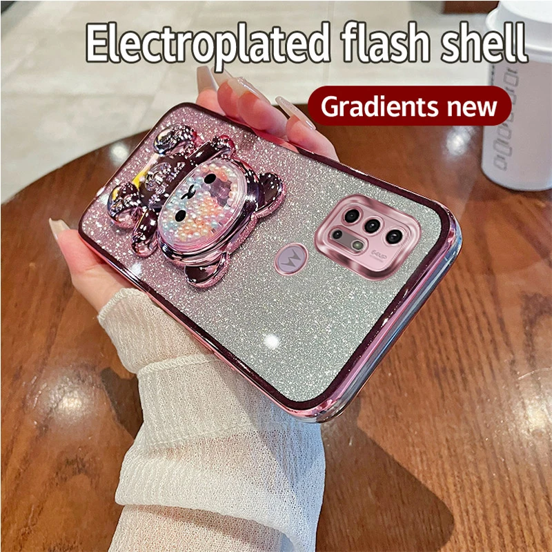 Sparkling Bear Bling Silicone Phone Holder Case
