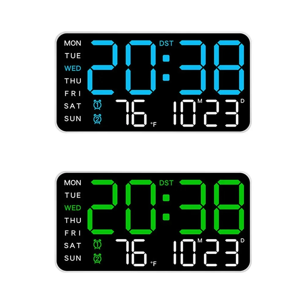 Digital Wall Clock 1pc LED Digital Wall Clock Temperature Date Week Display Table Alarm Clocks Voice Control Electronic Clock Brightness Adjustment