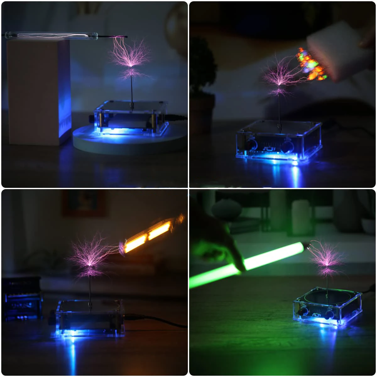 Tesla Coil - Generador Funcional De Chispa GapArc Con Rayo Artificial, Experimento De Transmisión Inalámbrica, Herramienta De Experimento De Enseñanza De Ciencias (no Bluetooth