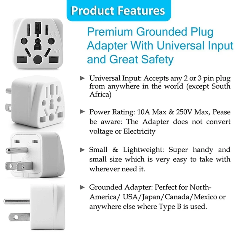 Adaptateur de prise de voyage universel-prises de convertisseur AU EU US UK  inde-Compatible – Oz Marketplace