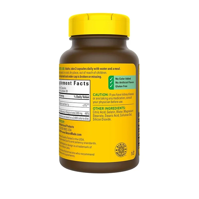 Nature Made Magnesium Glycine 200 milligrams 60 capsules