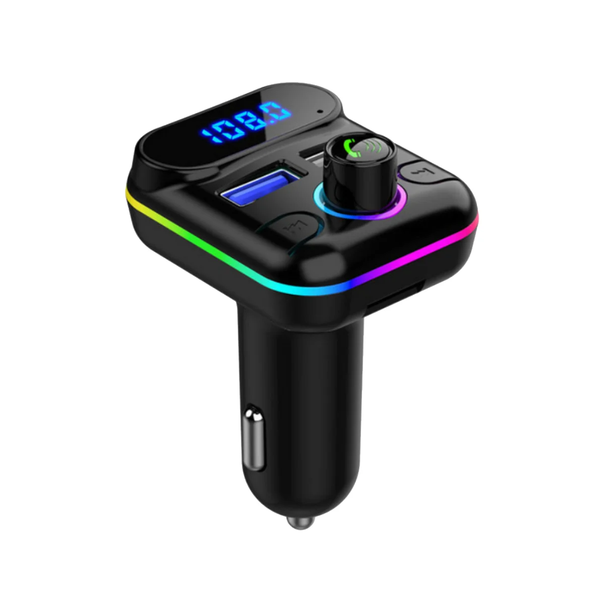 

Car Hands-Free M33 Bluetooth-Compaitable 5.0 FM Transmitter Dual USB Charger Kit MP3 Player Disk Player