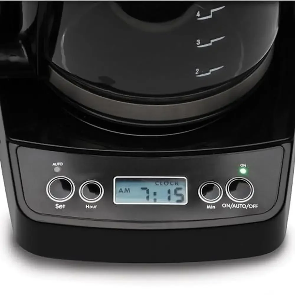 Mini Drip Coffee Maker Stainless Steel Programmable Timer Warmer Black 5-Cup 3