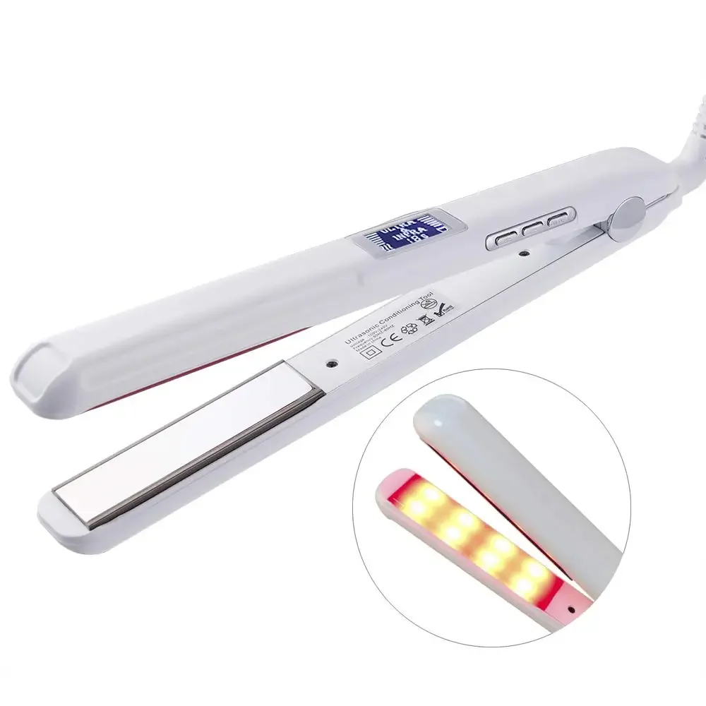 Hair Care Ultrasonic Infrared Hair Straightener Professional Cold Flat Iron Treament Styler Therapy Conditioning Tools